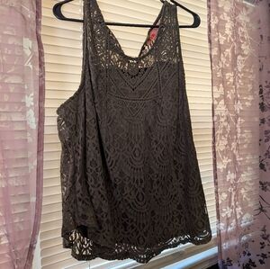 EVRI Lace Tank Top - Dark Gray